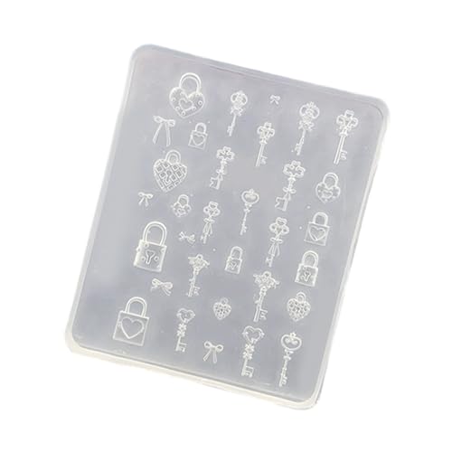 Silikonnägel Kunstform Accessoire Formen Schloss Schlüssel Thema Dekorative Textur Für Verschiedene Arten Food Grade Craft von Qcbuegof