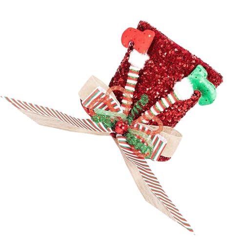 Weihnachtsbaumspitzen, Hut, großer Weihnachtsbaumhut mit Schleifen, saisonale Feiertagsdekorationen, Tischdekorationen für Zuhause, Weihnachtsbaumschmuck, Weihnachtsbaumspitze, Hut mit verlängerter Weihnachtsbaumspitzen, Hut, großer Weihnachtsbaumhut mit Schleifen, saisonale Feiertagsdekorationen, Tischdekorationen für Zuhause, Weihnachtsbaumschmuck, Weihnachtsbaumspitze, Hut mit verlängerter von Qcbuegof