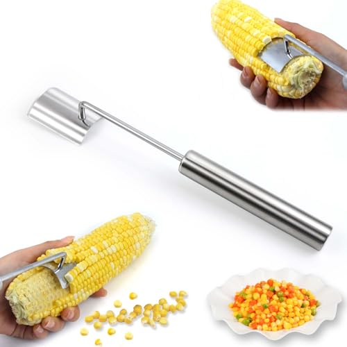 Qcdou Neuest Maisschäler, Corn cob stripper, Long Handle Stainless Steel Corn Stripping Tool, Maiskolben Schäler mit Ergonomischem Griff, Schnelles Safe Maisschälen für Küche/Hause Qcdou Neuest Maisschäler, Corn cob stripper, Long Handle Stainless Steel Corn Stripping Tool, Maiskolben Schäler mit Ergonomischem Griff, Schnelles Safe Maisschälen für Küche/Hause von Qcdou