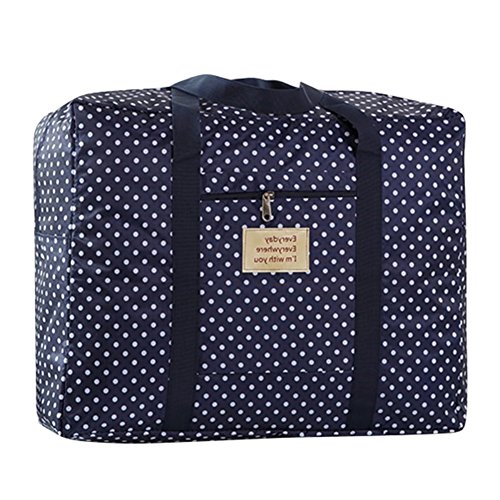 Qchomee Oxford Aufbewahrungstasche, 60*50*30cm, 90L, Blau, Reißverschluss, Faltbar, Bettwäsche, Decken, Kleidung von Qchomee