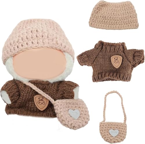 3 Stück Puppe Kleidung Kompatibel für Labu, Puppe Kleidungsset mit Hut, Kleidung und Rucksack, Stilvolle, Bezaubernde Puppenkleidung (Keine Puppe) von QckZee