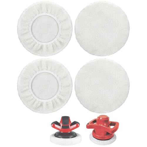 Lammwoll-Polierhauben 4er Set, für Einhell Akku-Autopoliermaschinen CE-CB 18/254 Li, CC-PO 90, für 220mm-250mm Poliermaschinen, Perfekt für Autolackpflege, Metallpolitur & Holzveredelung Lammwoll-Polierhauben 4er Set, für Einhell Akku-Autopoliermaschinen CE-CB 18/254 Li, CC-PO 90, für 220mm-250mm Poliermaschinen, Perfekt für Autolackpflege, Metallpolitur & Holzveredelung von QckZee