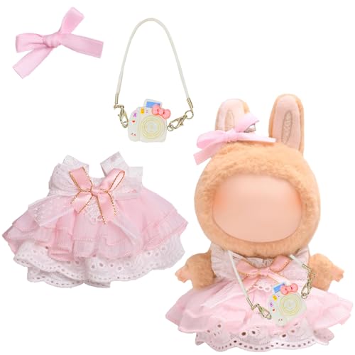 Puppe Kleidung für Labubu, Puppenzubehör, Plüsch Puppenkleidung, Niedliche Spielzeugkleidung, Kleidung Plüsch for Girls, Kleidung für 17 cm Große Puppe von QckZee