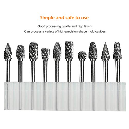 10 Pcs Carbid Burr -Set für Metallholz -Kunststoffschnitzschnitzer Schleifgravur, Doppelt Geschnittenes Burr Set mit 1/8 '' Shank und 1/4 '' für Mehrere Anwendungen, Verarbeitung von Härte von Qcwwy