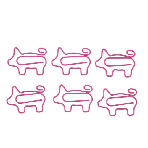 100 Stück Büroklammern, Schweinchen-Büroklammern, Tierförmige Büroklammern, Niedliche Cartoon-Tiere, Notizklammern für Lesezeichen, Fotos, Stationäres Scrapbooking, Basteln von Qcwwy