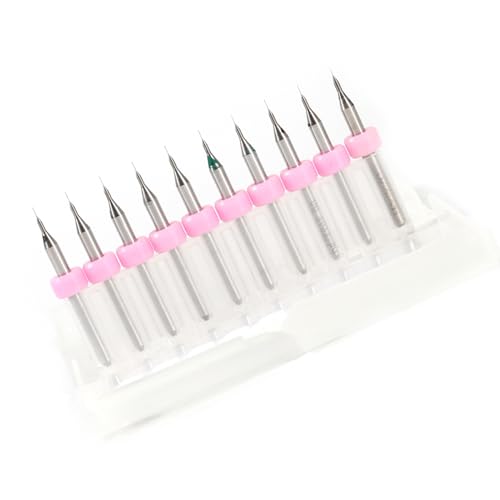 10pcs Micro -Bohrer -Bits für CNC SMT Hochwertige Tools für PCB mit Einfacher Schrottentladung (0,1 mm) von Qcwwy