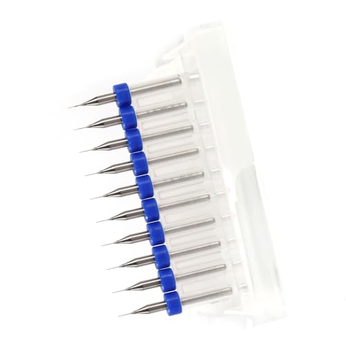 10pcs Micro -Bohrer -Bits für CNC SMT Hochwertige Tools für PCB mit Einfacher Schrottentladung (0,2 mm) von Qcwwy