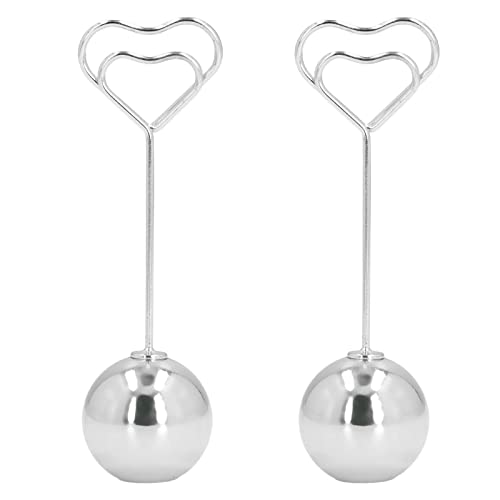 2 Stück Tischnummernhalter für Hochzeit, Herzförmige Kleine Goldene Tischnummerhalter Clipständer Goldene Tischkartenhalter für Hochzeitsempfang, Meetings, Babyparty, von Qcwwy