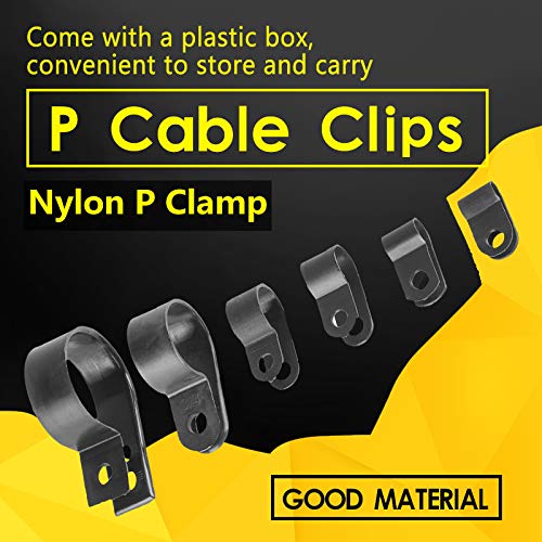 200pcs Starkes Nylon -P -Clamp/Holder Klemm Sortiment Kit für die Sicherung von Kabelkabel, für Enthusiasten und Fachkräfte, Easy Cable Management Lösung von Qcwwy