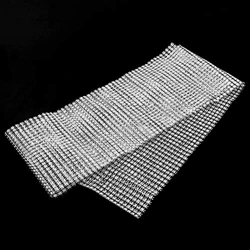 24 Zeilen Mesh Ribbon Cake Roll, Funkelnder Silber- oder Goldband für Kerzenhalter, Kuchenständer, Servietten und Kisten, Vielseitiges mit Elegantem Look, Ideal für Hochzeiten, (SILVER) von Qcwwy