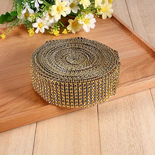 8 Reihen 10 Yards Maschenband, Kristall - -Wrap, Kuchenständer Dekoration, Geschenkbox Origination (GOLD) von Qcwwy