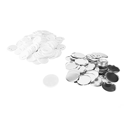 Bastelmaterial-Set, Tragbar, 100 Sets, DIY-Mehrzweck-rostfreie Knopfherstellungszubehör für Hut-Rohling-Abzeichen-Teile (75MM) von Qcwwy