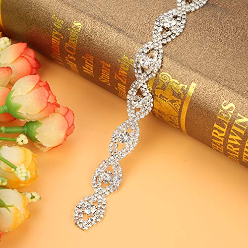 Bekleidungszubehör, Klauenkette DIY-Dekor 1,5 cm breit, funkelnd und für Hochzeit, Geburtstag oder besondere Ereignisse mit sicherem und 1 Meter Strassband (#2) von Qcwwy