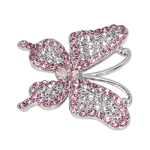 Broschen,5 Stück Broschen DIY Schmetterling Brosche Glas Metall Schmuck Zubehör für DIY Handyhüllen(Rosa Schmetterling) von Qcwwy