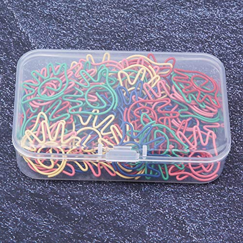 Büroklammern in Handform, Box mit 60 Stück, Bastelzubehör für Schulschreibwaren, Grün, Blau, Gelb, Rosa und Rot von Qcwwy