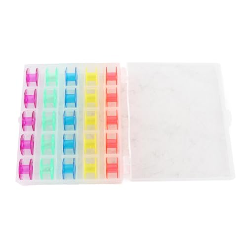Bunte Nähmaschinen -Spulen, 25 Stück Plastikstickspulen mit Einfachem Fadenmanagement, Vielseitiger Gebrauch, Aufbewahrungsbox für den Haushaltsgenutzung Bunte Nähmaschinen -Spulen, 25 Stück Plastikstickspulen mit Einfachem Fadenmanagement, Vielseitiger Gebrauch, Aufbewahrungsbox für den Haushaltsgenutzung von Qcwwy