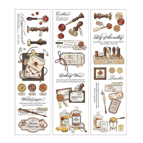 Dekoratives Vintage-Klebeband, starkes PET-Material, papierfreundliches Klebeband für Planer, Basteln und Scrapbooking Dekoratives Vintage-Klebeband, starkes PET-Material, papierfreundliches Klebeband für Planer, Basteln und Scrapbooking von Qcwwy