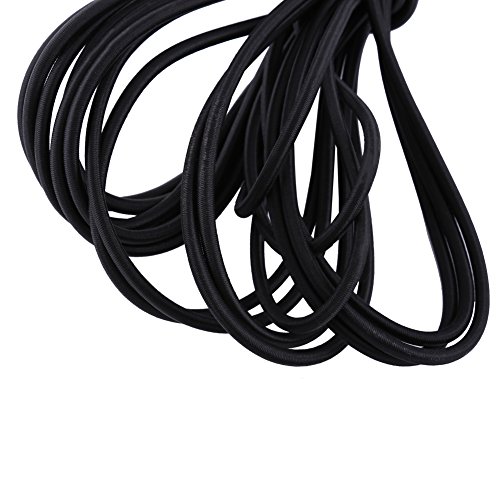 Elastische Kordel, dehnbar, elastische Stoßdämpfer, saugfähig, stark, elastisch, für Anhänger, Camping, Boot, Schnürsenkel (schwarz) von Qcwwy