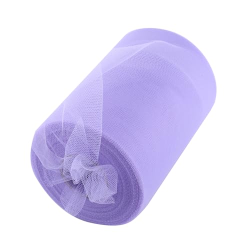 Elegante 100 Yards 15 cm DIY Hochzeitsdekoration Rolle Tüllrolle Kleidung Strickstoff zum Nähen (lila) von Qcwwy