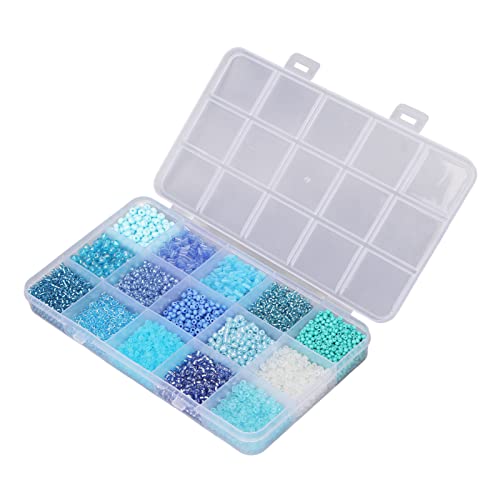 Glas Rocailles, 15 Farben, verwendet für die Aufbewahrung von Schmuck für die Herstellung von Perlen für DIY-Projekte, Plastikbox Verpackung für einfaches Tragen, Stark von Qcwwy