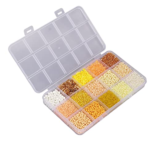 Glas Rocailles, 15 Farben, verwendet für die Aufbewahrung von Schmuck für die Herstellung von Perlen für DIY-Projekte, Plastikbox Verpackung für einfaches Tragen, Stark Glas Rocailles, 15 Farben, verwendet für die Aufbewahrung von Schmuck für die Herstellung von Perlen für DIY-Projekte, Plastikbox Verpackung für einfaches Tragen, Stark von Qcwwy