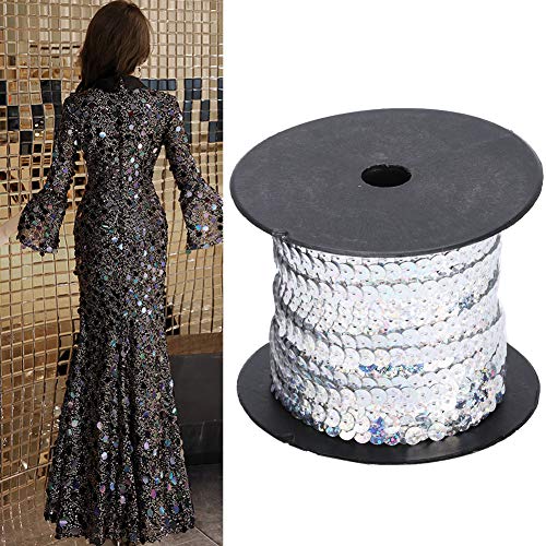 Glitzerkette mit Pailletten, 6 mm, zum Nähen, aus Kunststoff/Kunstharz, 100 Yards für Kleider und Schuhe von Qcwwy