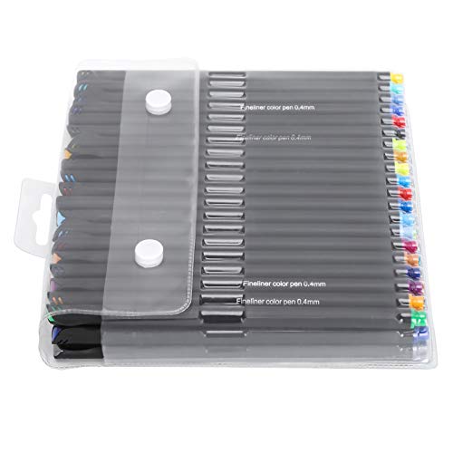 Halbtops Tagebuch, Kugelschreiber, 60 Farben 0,4 Mm Fineliner Zeichenschreiber, 60 lebendige Farben zum Malen, Handkonto Glatt für Zeichnen, für Schule und Büro von Qcwwy