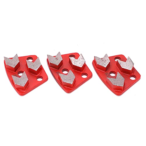 Hochwertige 3PCS-Diamant-Schleifschuhe Rot 30# Wear-resistente 3 Pfeilzähne für Betonboden Aggresiver Schneiden von Qcwwy