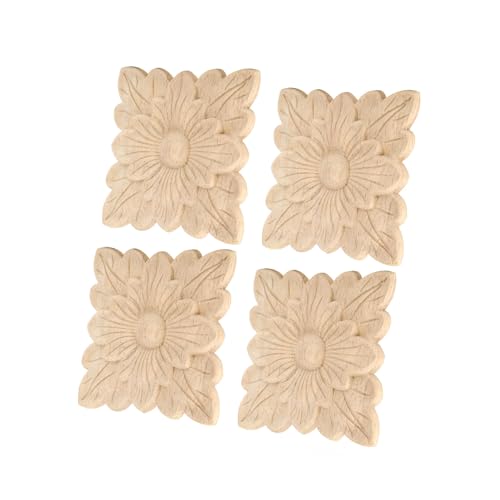 Holzanwendung im europäischen Stil, schöne Blumenmuster, für DIY-Projekt, Gartentür, 4 Stück von Qcwwy