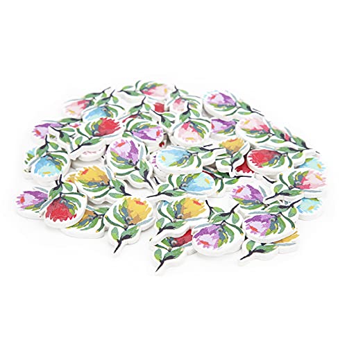 Holzknöpfe Farbenfrohe Blumen Zum Nähen von Basteln DIY Dekoration Holzknöpfe Farbenfrohe Blumen Zum Nähen von Basteln DIY Dekoration von Qcwwy