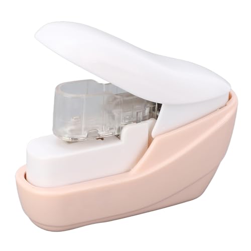 Klammerloser Hefter, 4 Seiten, Bindekapazität, Schreibtisch, Mini-Hefter, Papierheftmaschine, Handpresse, Papiercrimper, Kartenhefter, Papierhefter für Zuhause, Schule, Büro von Qcwwy
