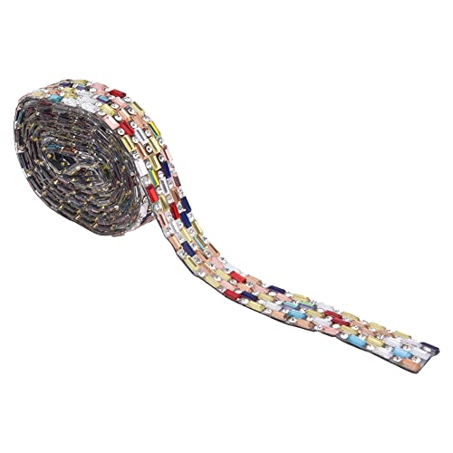 Kristall-Strassapplikationen, Trimmen, Krallenkette, Band, Hochzeitskleid, Kleidung, Dekoration Zum Nähen, Partykleidung, DIY-Dekoration(5 rows of color (1.4cm wide)) von Qcwwy