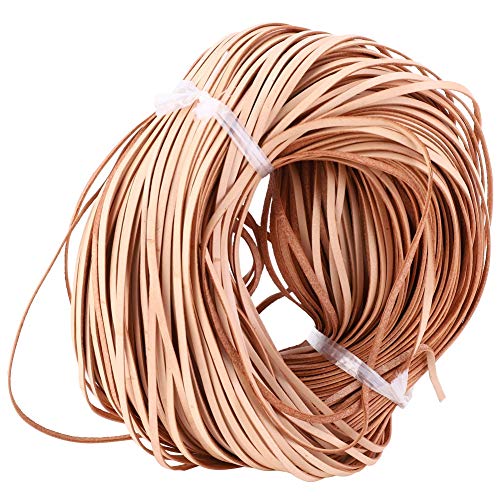 Lederband, 100 M Lang, Lederspitze, Lederfaden, Manuell, Flaches Lederband Zum Basteln, Nähen, Halskette, Armband, Perlen (Primärfarbe 3mm*1mm100 Meter) von Qcwwy