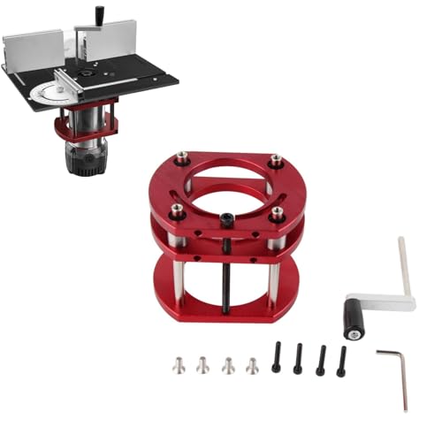 Oberfräsen-Lift, Oberfräsen-Hebesystem-Set aus Metall für Oberfräsen-Tischsägen-Einsatz-Grundplatte, Holzbearbeitung, Oberfräsen-Tisch-Einsatzplatte, Hebebasis, Passend für Durchmesser 64 Mm Bis 66 Oberfräsen-Lift, Oberfräsen-Hebesystem-Set aus Metall für Oberfräsen-Tischsägen-Einsatz-Grundplatte, Holzbearbeitung, Oberfräsen-Tisch-Einsatzplatte, Hebebasis, Passend für Durchmesser 64 Mm Bis 66 von Qcwwy
