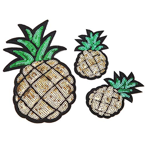 Premium -Qualität Material Ananas Bestickter Stoffflecken, Entzückendes Designeisen auf Bag Kleidung Applique Handwerk DIY Dekoration, 3pcs mit Paillettenmuster, Einfach zu Bedienen für Premium -Qualität Material Ananas Bestickter Stoffflecken, Entzückendes Designeisen auf Bag Kleidung Applique Handwerk DIY Dekoration, 3pcs mit Paillettenmuster, Einfach zu Bedienen für von Qcwwy