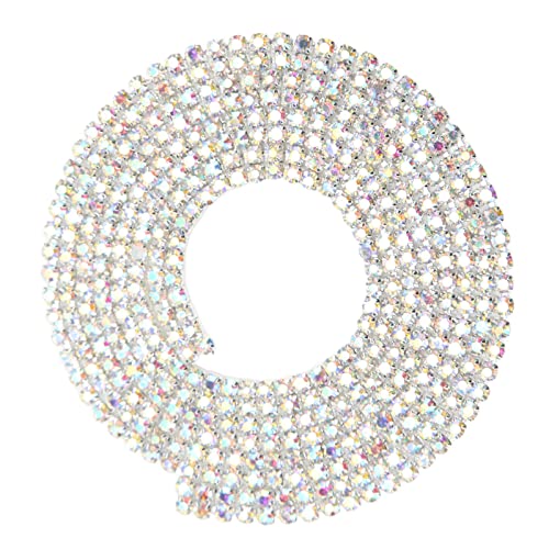 Qcwwy 1 Yard 2 Reihen Geschlossene Strasskette Hochglanz 90 cm Länge AB Strasskette für DIY Nähen, DIY Strasskette Schmuck Hochzeitstorte Dekoration Glasband Metall und Holzoberfläche Qcwwy 1 Yard 2 Reihen Geschlossene Strasskette Hochglanz 90 cm Länge AB Strasskette für DIY Nähen, DIY Strasskette Schmuck Hochzeitstorte Dekoration Glasband Metall und Holzoberfläche von Qcwwy