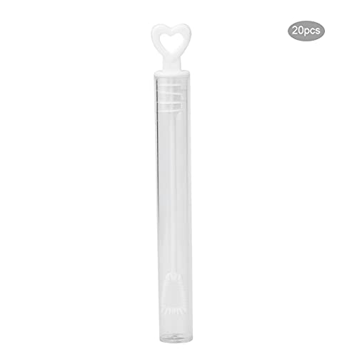 Qcwwy 20pcs Röhrchen Bubble Seifenflaschen Langlebig Plastikmaterial für Kinderspielzeugparty -Dekoration Geburtstag Herz weiß (Ich Liebe Weiß) von Qcwwy