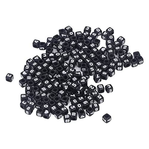 Qcwwy 300pcs Schwarze Acrylperlen - DIY -Schmuckzubehör für Armbänder Farbenfrohe und Glänzende Oberfläche, die für Armbänder und Schlüsselketten Geeignet Ist, Ideal für Handwerksmängel von Qcwwy
