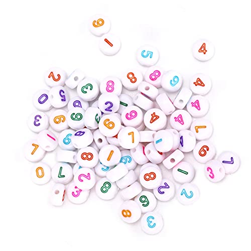 Qcwwy 300pcs Weiße Runde Acrylnummer Perlen Diy Schmuck Making Kit für Geschenke Brabbänder Halskette Qcwwy 300pcs Weiße Runde Acrylnummer Perlen Diy Schmuck Making Kit für Geschenke Brabbänder Halskette von Qcwwy