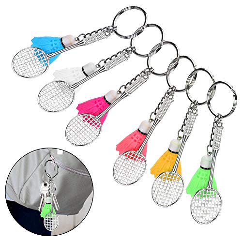 Qcwwy 6PCS Badminton Key Ring Shuttlecock Schlüsselbund Mini -Schlägeranhänger mit 6 Lebendigen Farben für Bagschlüsselgepäckdekoration von Qcwwy