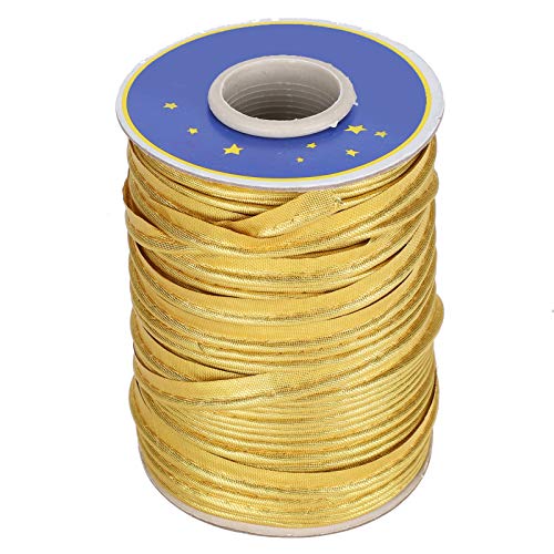 Qcwwy 70 M Crafts Bortenborte Bias Tape Borte 1 cm Breite Zum Nähen Säumen Binden Nähen Stoff Maxi Paspeln Trimmen Zöpfe & Kordeln Zöpfe(Gold) von Qcwwy