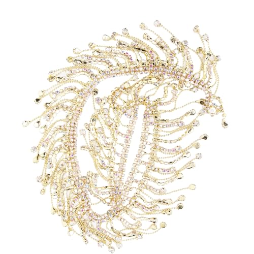 Qcwwy Accessoires für Damen, Code für Kostüme, Strasssteine, Dekoration, Glasperlen mit geschweißter Klaue, für Mini-Quasten, Ornamente mit Perlen, Kettenanhänger von Qcwwy