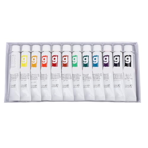 Qcwwy Aquarellfarben -Lackrohr Set, 12 Ml Lebendige Flüssige Gouache Pigment -Lackrohre Kunstversorgungen für Schüler Anfänger Amateur -Enthusiasten Malpartys Klassen (12 Farben) von Qcwwy