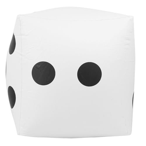 Qcwwy Aufblasbare PVC -Würfel für Outdoor -Spiele, Tragbare Spielzeug für und Erwachsene, Rot/Blau/Grün, Umfassen 1 Knochen, Geeignet für Partyunterricht (White) von Qcwwy