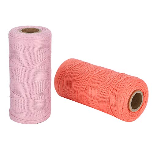 Qcwwy Baumwollkettgarnwebel 8/4 für Decken, Teppiche 250m 2 Sticksticke Faden Pink Watermelon Rot von Qcwwy