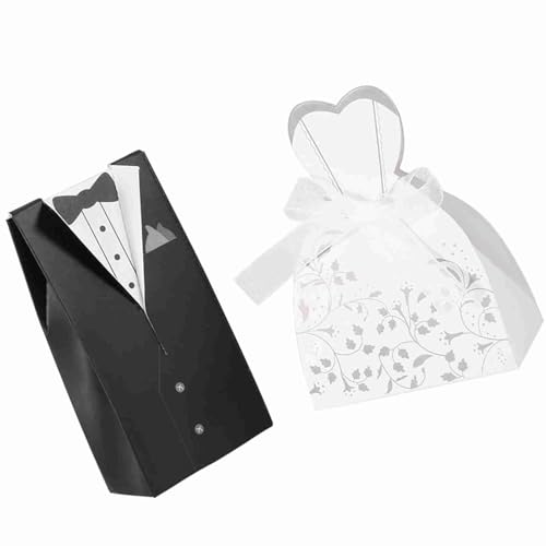 Qcwwy Bonbonschachtel aus Karton für die Dekoration von Hochzeitsbevorzugungen, elegant und nützlich (Smoking) von Qcwwy
