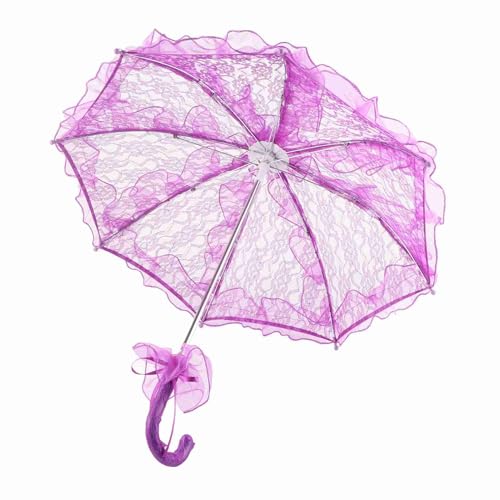 Qcwwy Brautschirm aus mehrfarbiger Spitze, ausgezeichnete Verarbeitung für besondere Anlässe (Purple) von Qcwwy