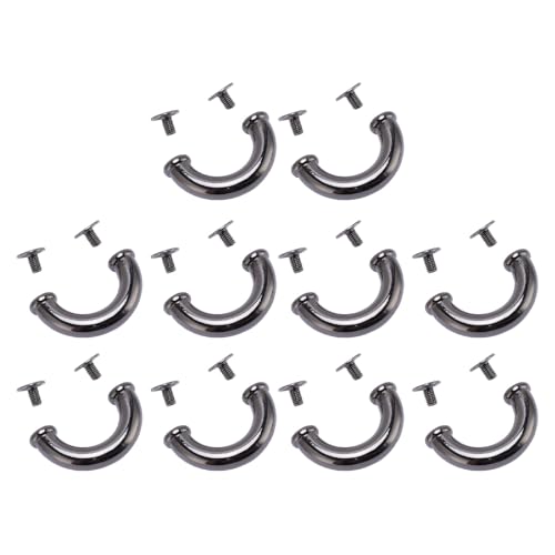 Qcwwy Gunmetal -Schnalle -Set Haltbarer Eisenringanschluss 10 Sätze von Lederhandgefertigten Brieftaschen, Metallanschluss Schnallen von Qcwwy