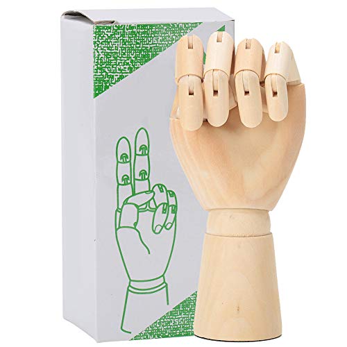 Qcwwy Hölzernes Handmodell, 17,8 cm Art Wooden Hand Youngful Wood Mannequin Hand Realistic Wooden Hand Model Wood Artist Drawing Wooden Flexible Fingers Manikin von Qcwwy