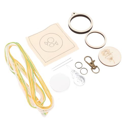 Qcwwy Holzthell -Hoop -Handwerk Stickerei Keychain Kit 3 Holz Hoop Craft Set Stickerei Anfänger Kit für Erwachsene Handwerk Enthusiasten Strickwerkzeuge Accessoires von Qcwwy